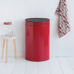 Image showing the Plastic bucket touch bin, 40 litre, Passion Red product.