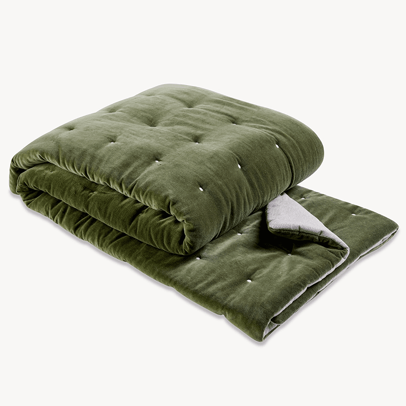 Jaipur Bedspread, 220 x 200cm, Olive Green