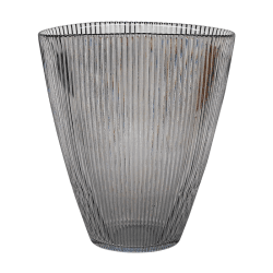 Image showing the Ribbed Vase, H24.5cm, Grey product.