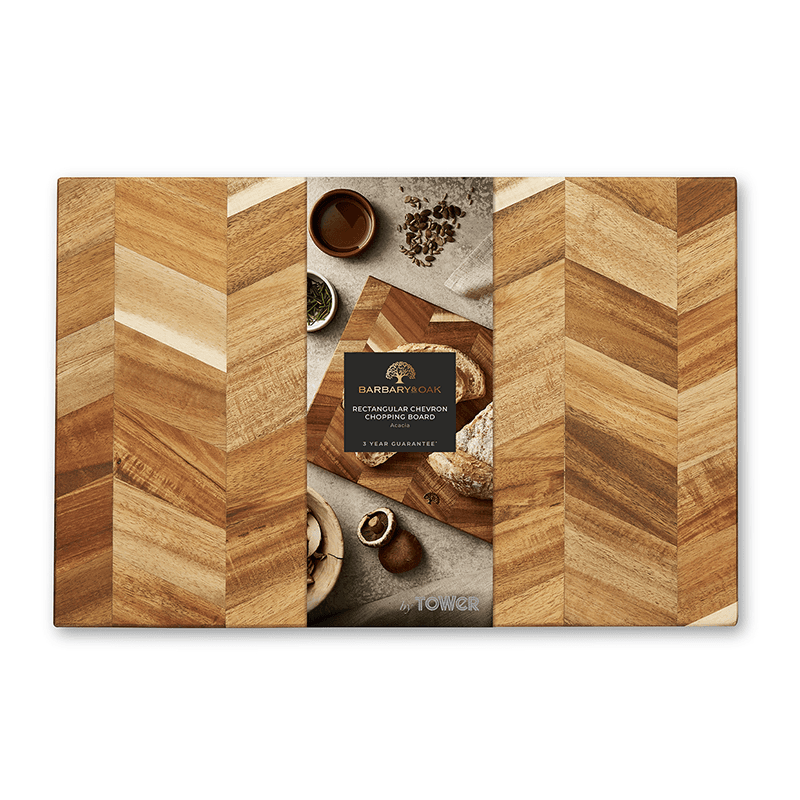 Chevron Rectangular Chopping Board, Acacia
