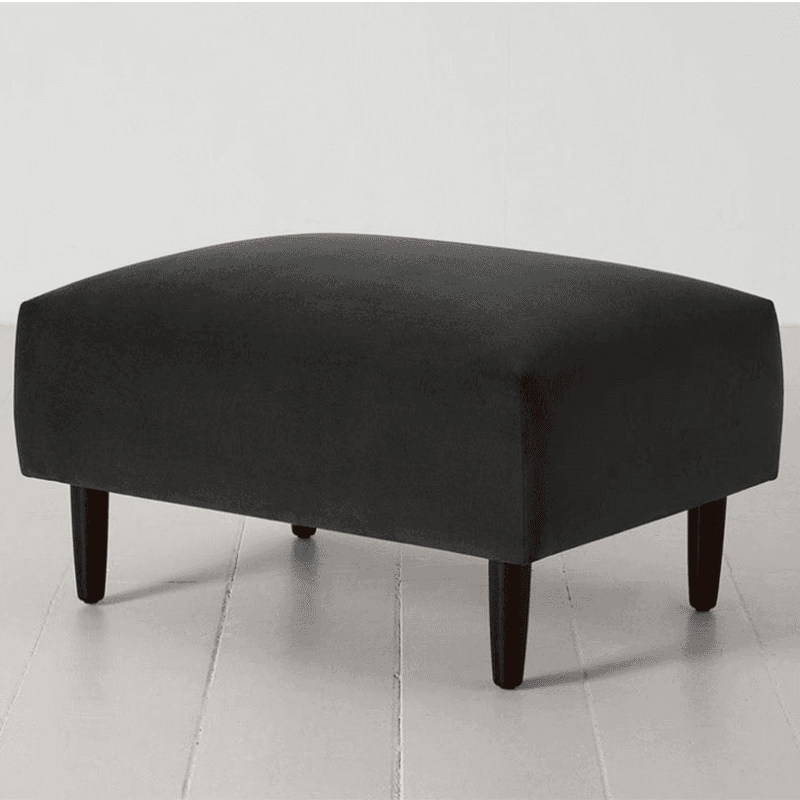 Model 05 Velvet Ottoman, Charcoal