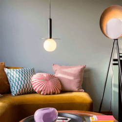 Image showing the Disk Pendant Light, H206cm, Brass product.