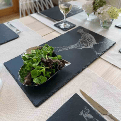 Image showing the Pheasant Slate Table Runner, H25 x W50cm, Black product.