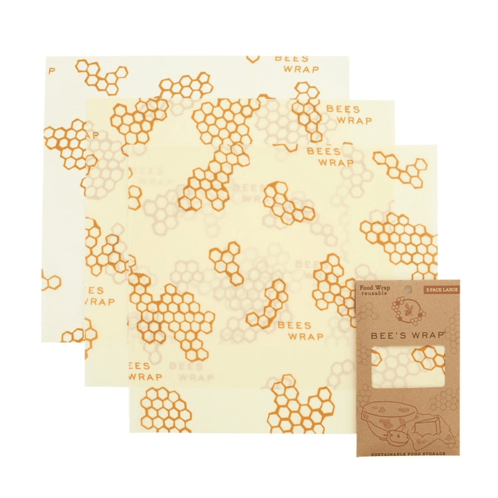 Bee's Wrap Print Pack of 3 large food wraps, 33 x 36cm