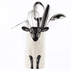 Image showing the Black Faced Suffolk Sheep Utensil Pot, H20cm, Black/White product.