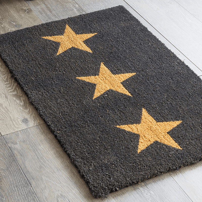Triple Star Doormat, Large, Charcoarl