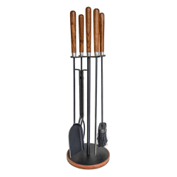 Image showing the Companion Round Fireside Set, H73cm, Black product.