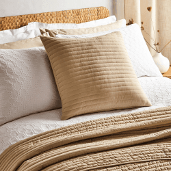 Image showing the Quilted Lines Filled Cushion 55X55, Natural product.