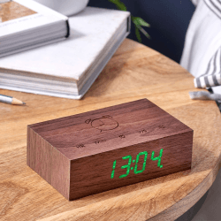 Image showing the Flip Click Clock, L11.5 x W7 x H3.6cm, Walnut product.