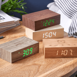 Image showing the Flip Click Clock, L11.5 x W7 x H3.6cm, cherry product.