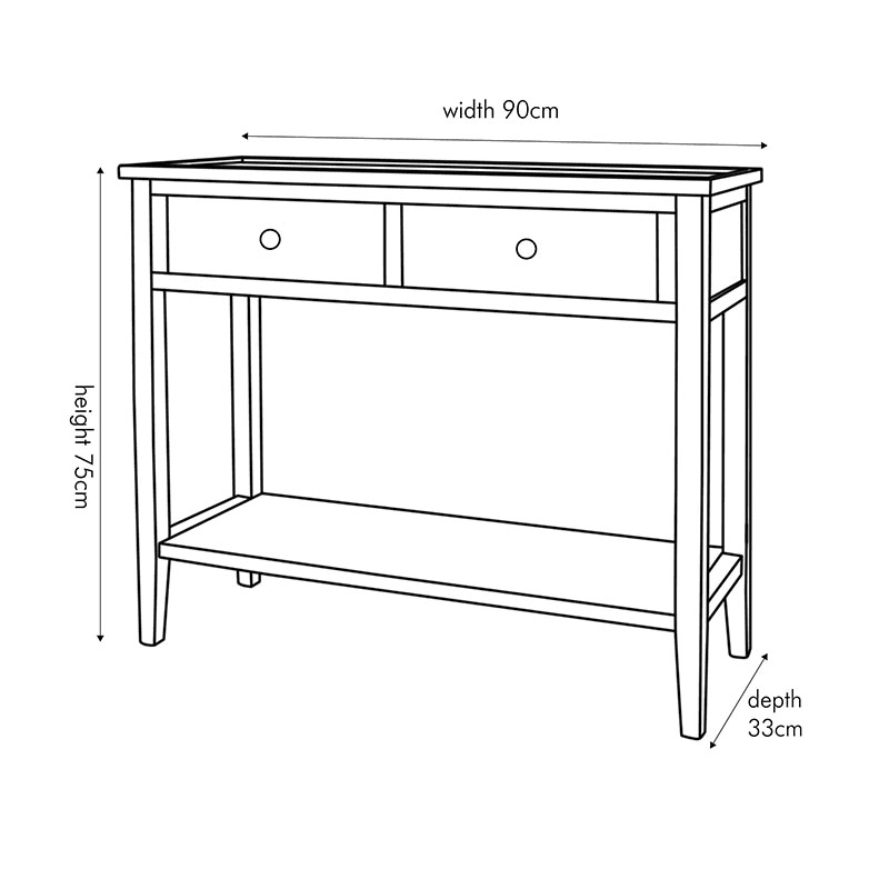 Chelmsford Console Table, Satin Black