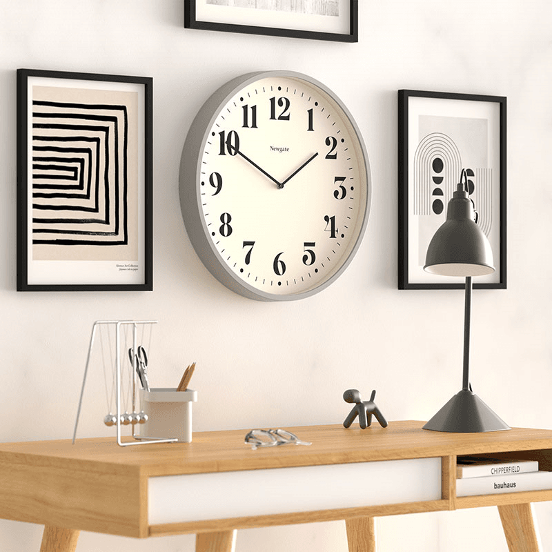 Number Two Wall Clock, D45cm, Posh Grey