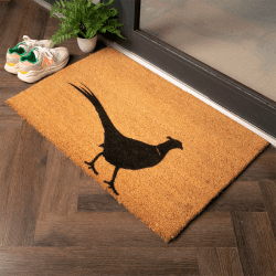 Image showing the Country Home Pheasant Doormat, 90 x 60cm, Natural & Black product.