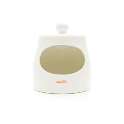 Image showing the Word 'Salt' Salt Pig, Cream/Orange product.