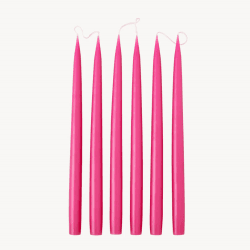 Image showing the Set of 6 Tapered Dinner Candles, H35cm, Light cherry product.