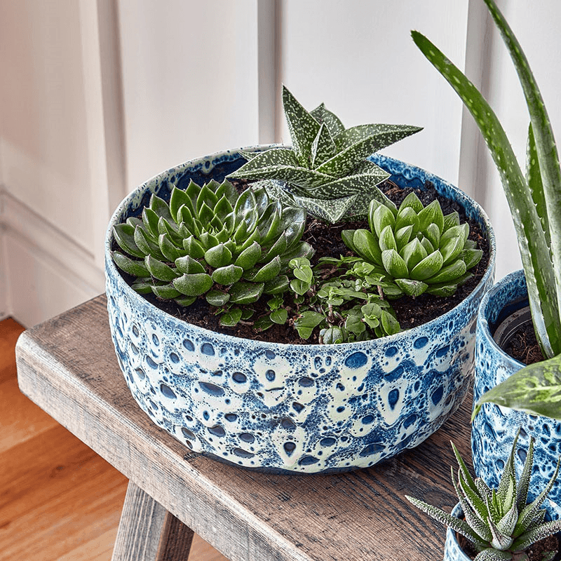 Reactive Glaze Bowl, D25cm, Blue