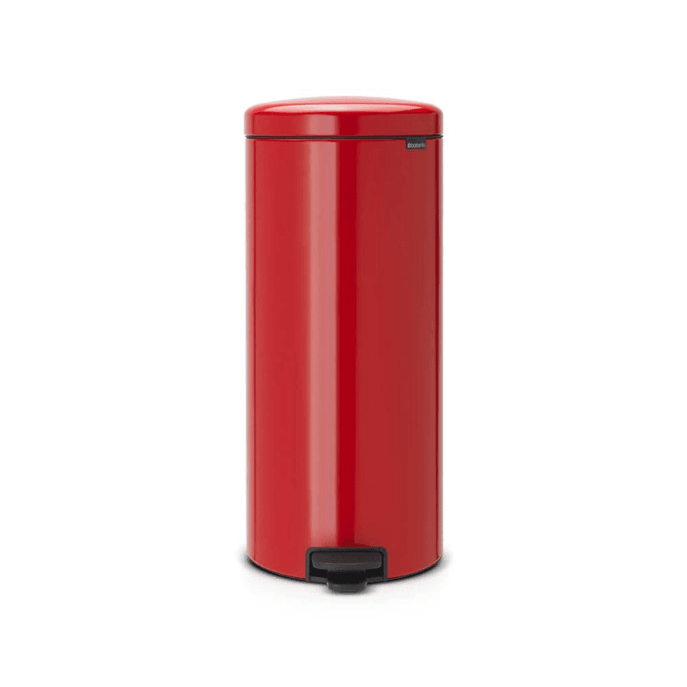 New Icon Plastic bucket pedal bin, 30 litre, Passion Red