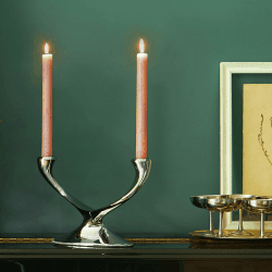Image showing the Windrush Candelabra, H19 x W26.5cm, Stainless Steel product.