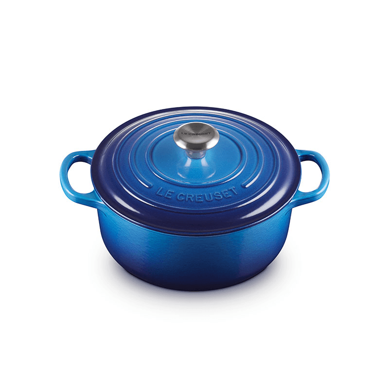 Signature Cast Iron Round Casserole, 20cm, Azure
