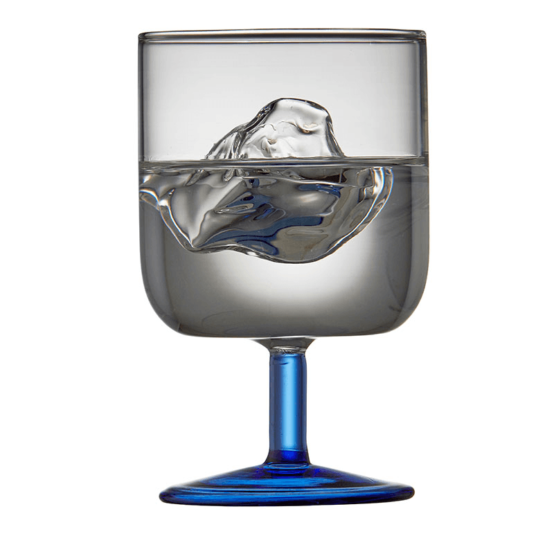 Torino Set of 2 Wine Glasses, 300ml, Clear and Blue