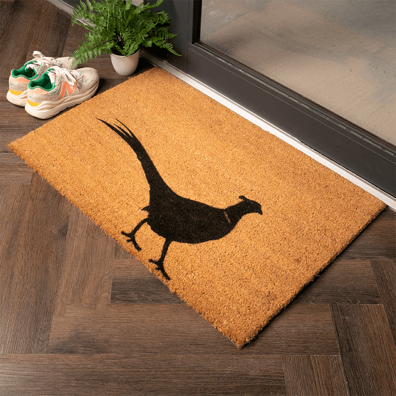 Country Home Pheasant Doormat, 90 x 60cm, Natural & Black