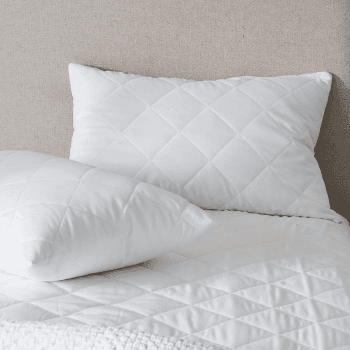 Image showing the Luxury pure cotton quilted pillow protector, Pair, W50 x L75cm, White product.