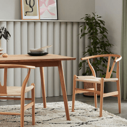 Image showing the Wishbone chair, H77.5 x W56 x D54cm, Natural product.