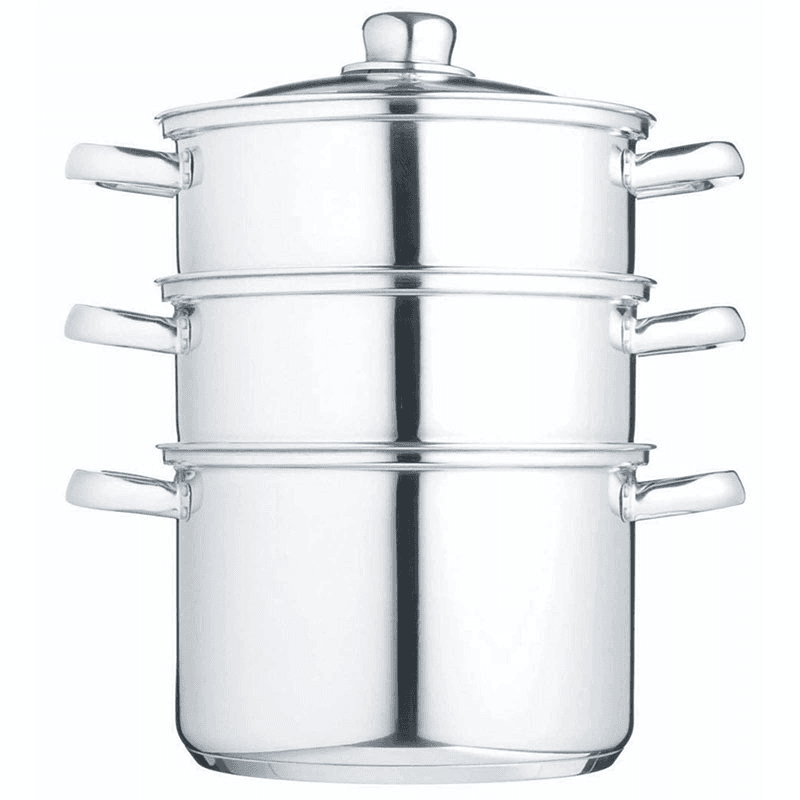 Steamer set 3 tier, 22cm, stainless steel