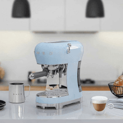 Image showing the 50's Style Espresso Coffee Machine, Pastel Blue product.