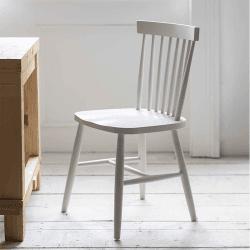 Image showing the Pair of Spindle Back Chairs, Lily White product.