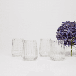 Image showing the Speckled Set of 4 Tumblers, 365ml, Clear product.