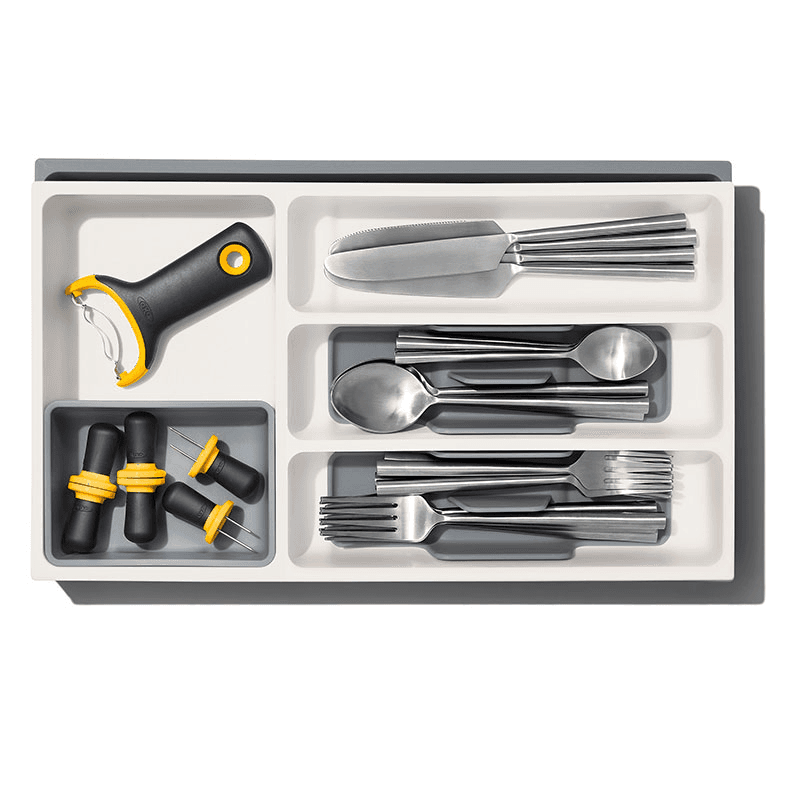 Expandable Utensil Drawer Organiser, White