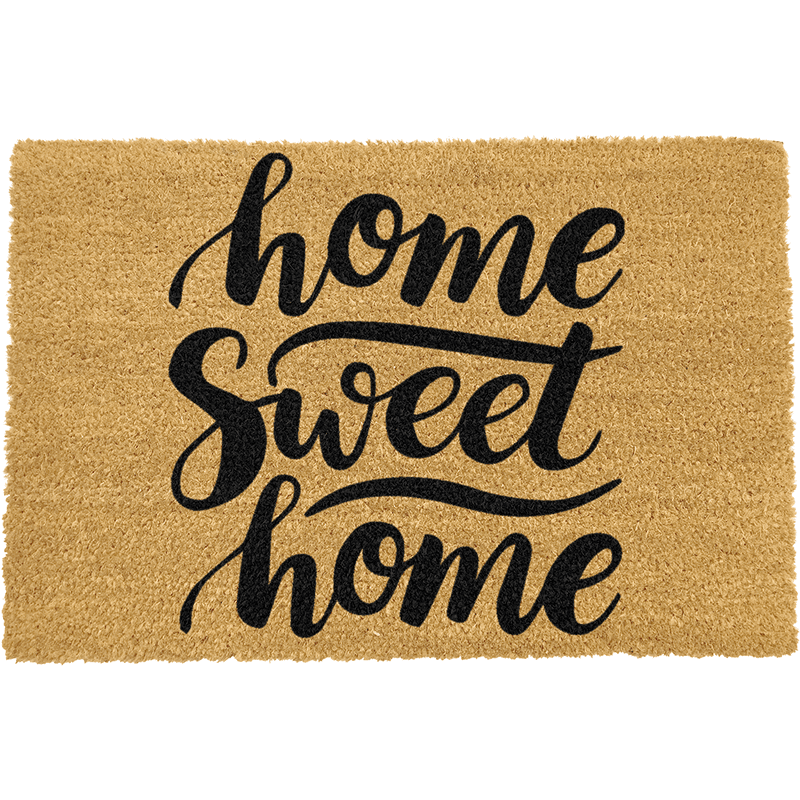Home Sweet Home Doormat, 60 x 40cm, Natural & Black