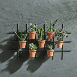 Image showing the Jara Wall hung planter, 49 x 86 x 14cm, Terracotta/Black product.