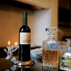 Image showing the Stag Bottle Holder, H10.5 x W20cm, Silver product.