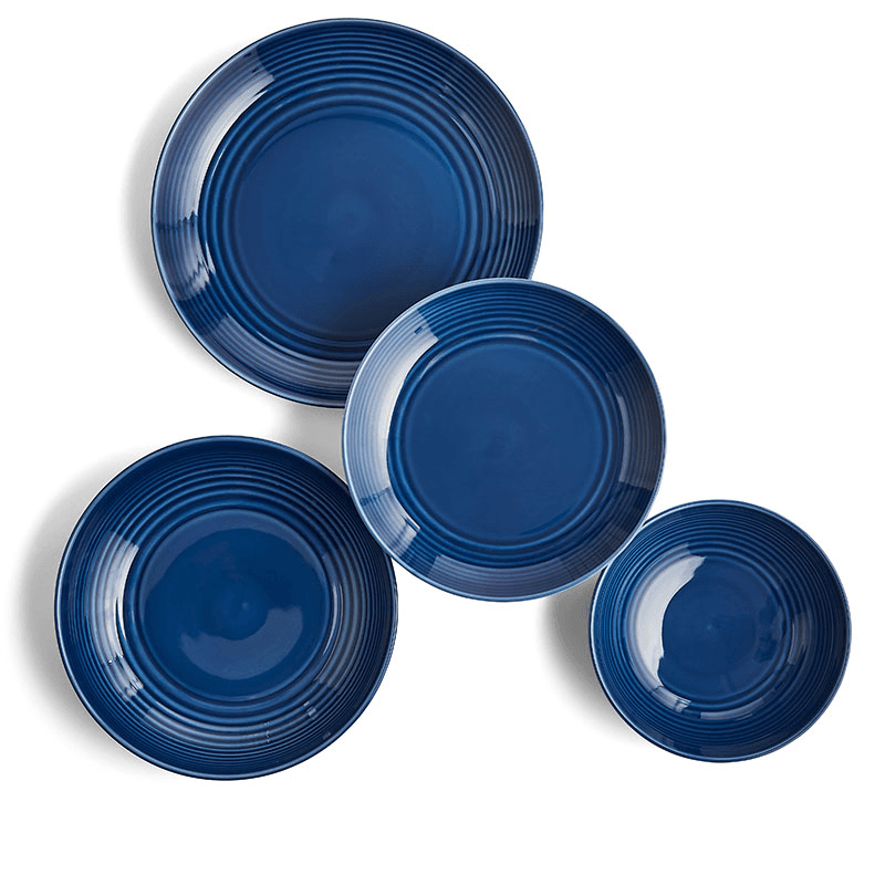 Gordon Ramsay Maze 16 Piece Dinnerware Set, Denim Blue