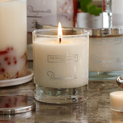 Image showing the Pomegranate Signature candle, H8.5 x W7 x L7cm product.