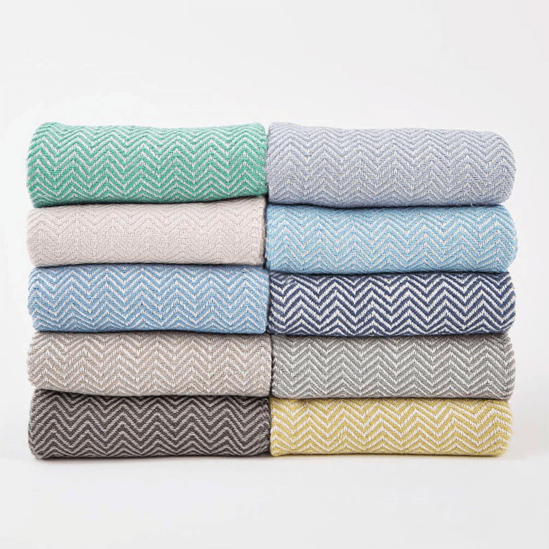 Herringbone Blanket, 250cm x 130cm, Dove Grey