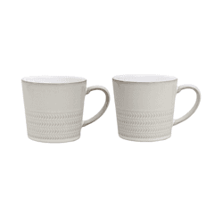 Image showing the Natural Canvas Set of 2 textured mugs, 400ml product.