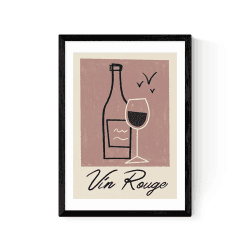Image showing the Telegramme Paper Co Vin Rouge Framed Print, 63 x 45cm, Pink product.