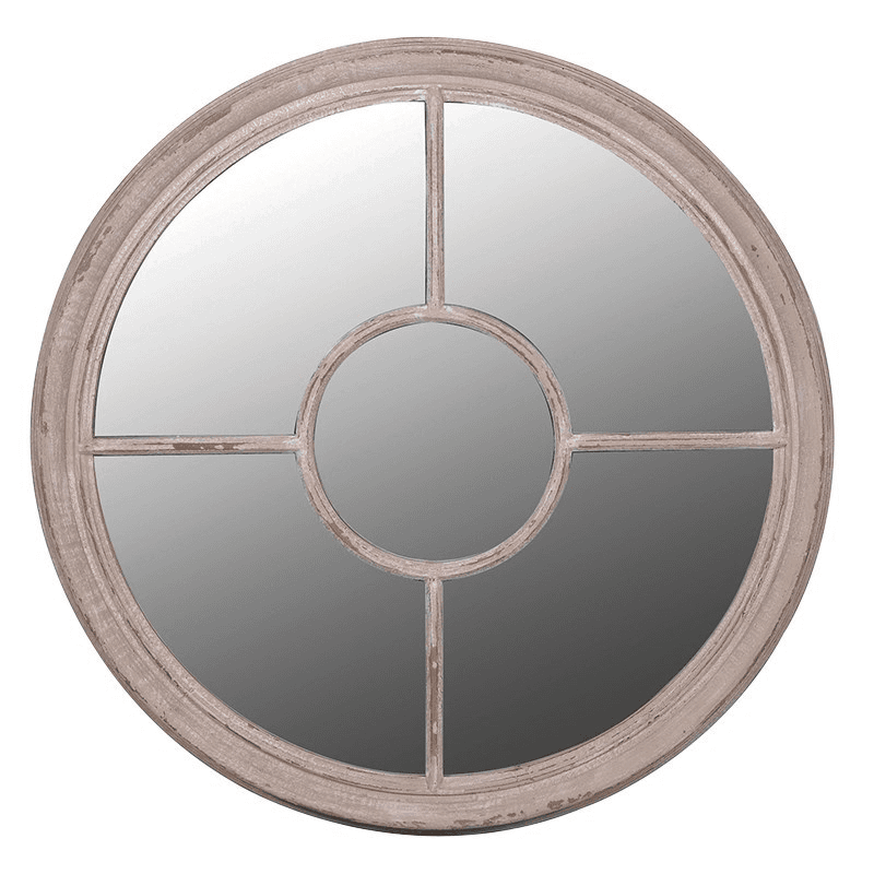 Round mirror, 90cm, taupe