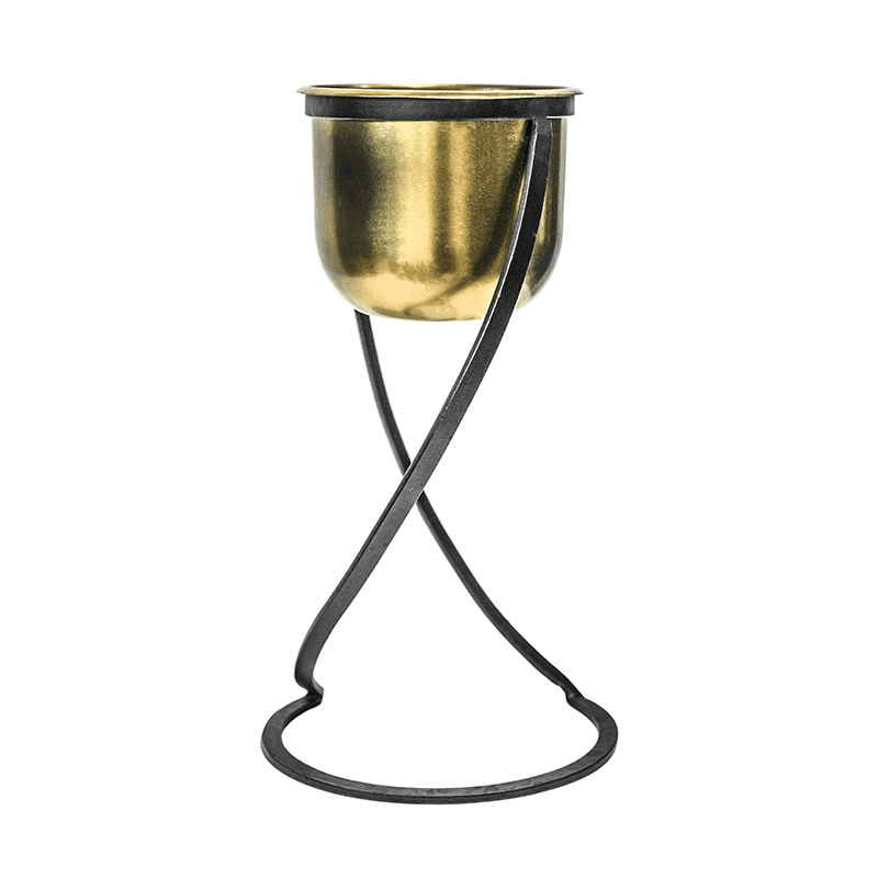 Kensington Indoor Planter on Stand, H42 x W14cm, Brass