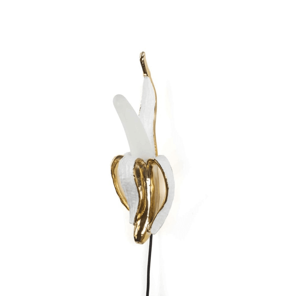 Banana Phooey Lamp, L15 x W5.4 H43cm, White/Gold