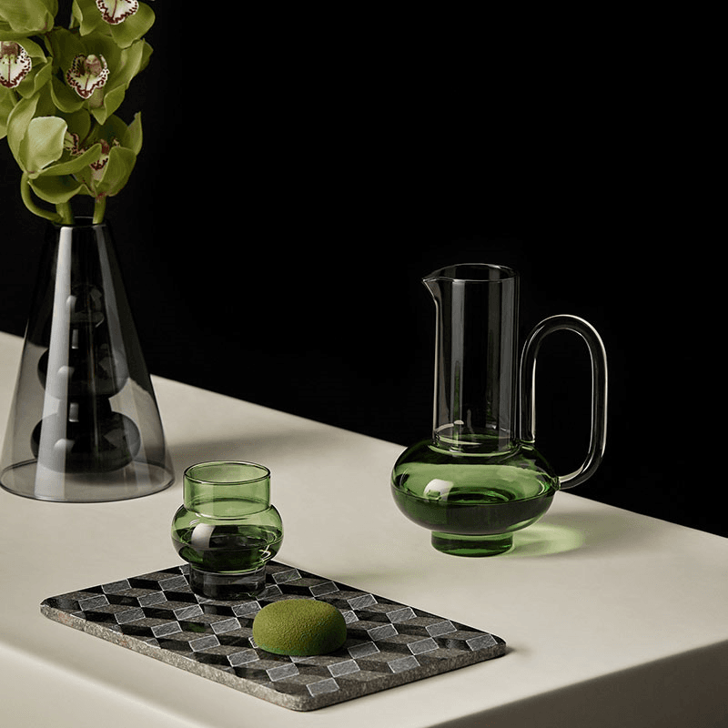 Bump Set of 2 Tall Glasses, 350ml, Green