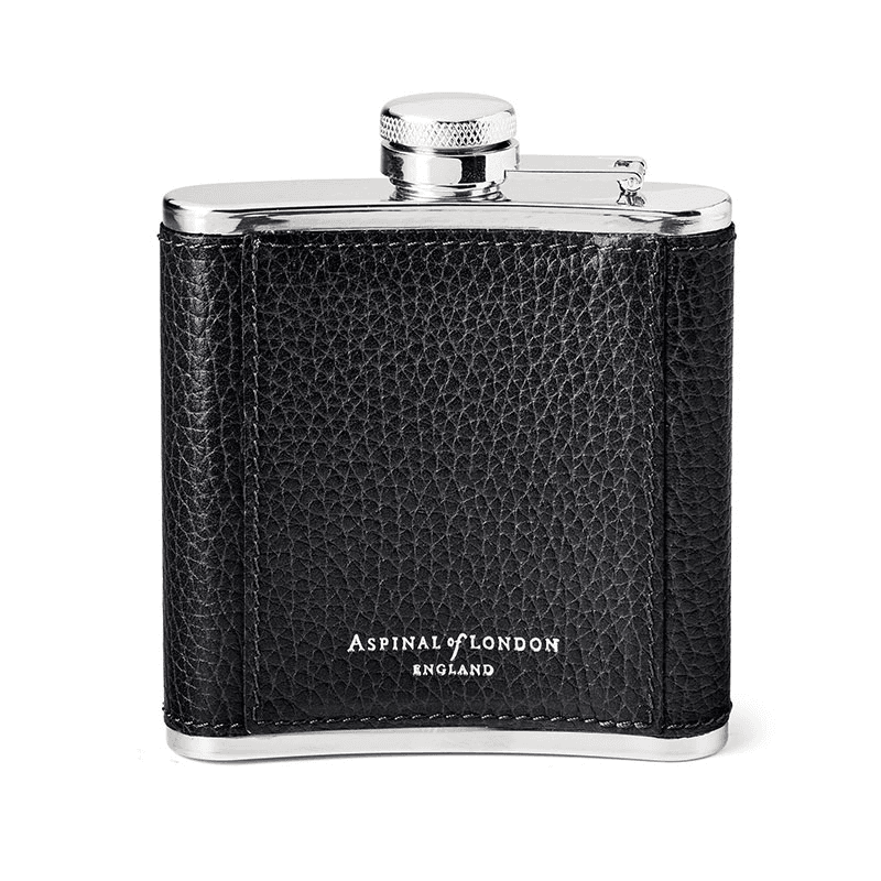 Classic Hip Flask, H11.5 x W9.5cm, Black Pebble