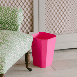 Image showing the Octagonal Lacquer Bin, H30cm, Fuschia product.