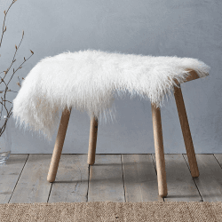 Image showing the Tibetan Sheepskin rug, W55 x L80cm, White product.