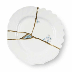 Image showing the Kintsugi - No3 Dessert plate, 21cm, white/gold product.