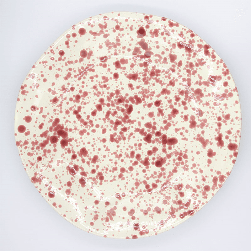 Splatter Shallow Serving Bowl, D29cm, Cranberry