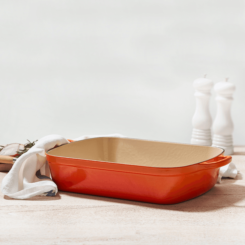 Signature Cast Iron Rectangular roaster, 33cm - 4.9 litre, Volcanic
